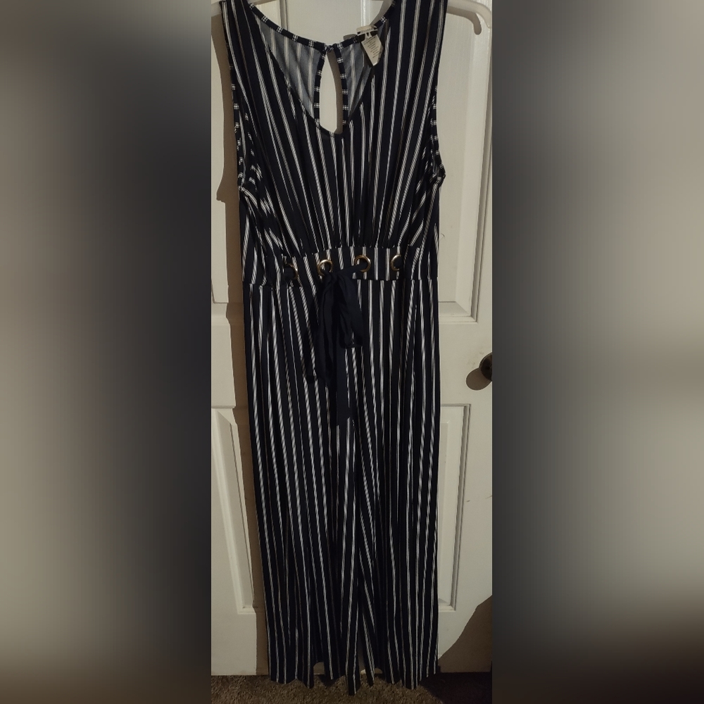 Wrapper Pin Striped Jumpsuit - Picture 5 of 5